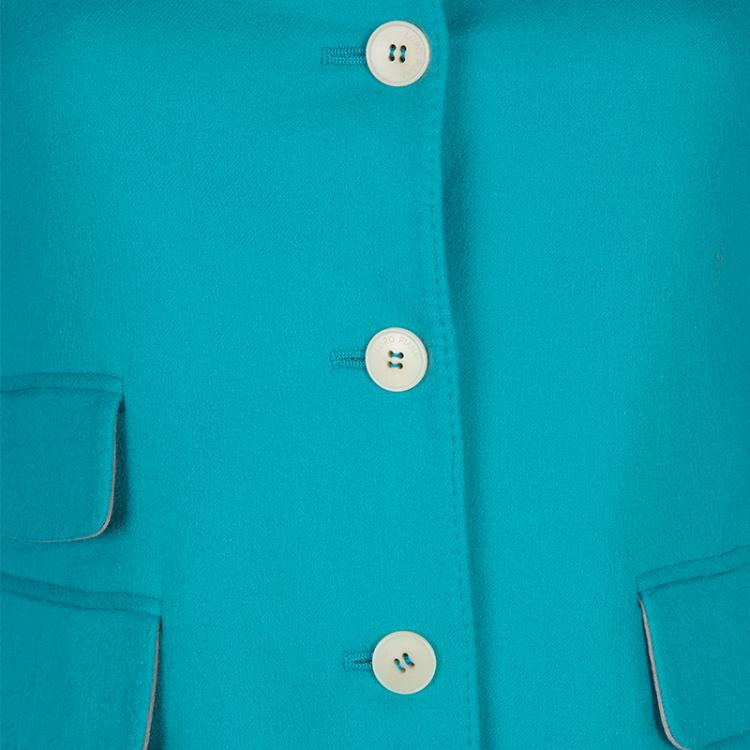 Pre Owned Loro Piana Turquoise Cashmere Blazer S