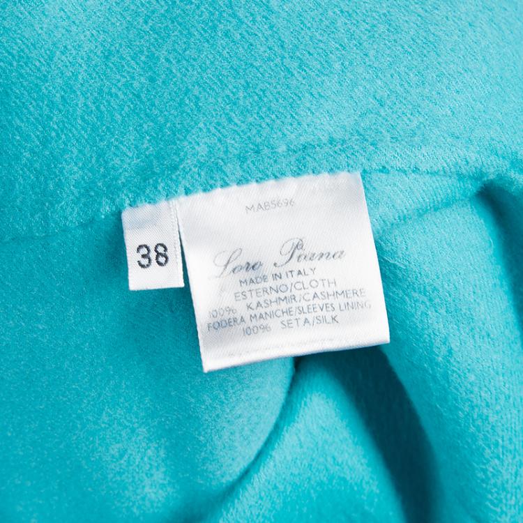 Pre Owned Loro Piana Turquoise Cashmere Blazer S