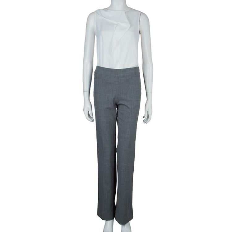 Pre Owned Loro Piana Grey Wool Trousers S