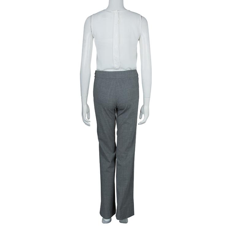 Pre Owned Loro Piana Grey Wool Trousers S