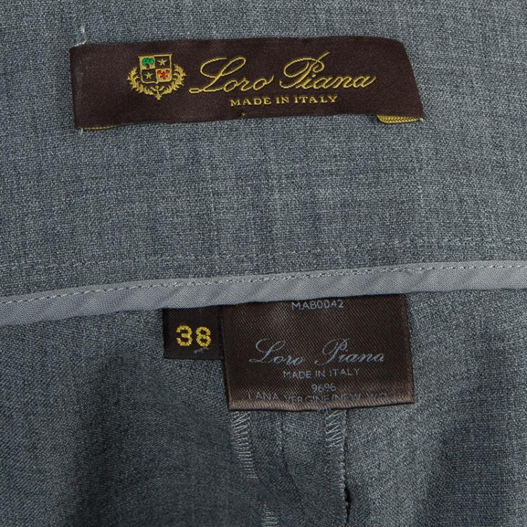 Pre Owned Loro Piana Grey Wool Trousers S