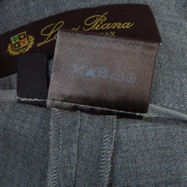 Pre Owned Loro Piana Grey Wool Trousers S