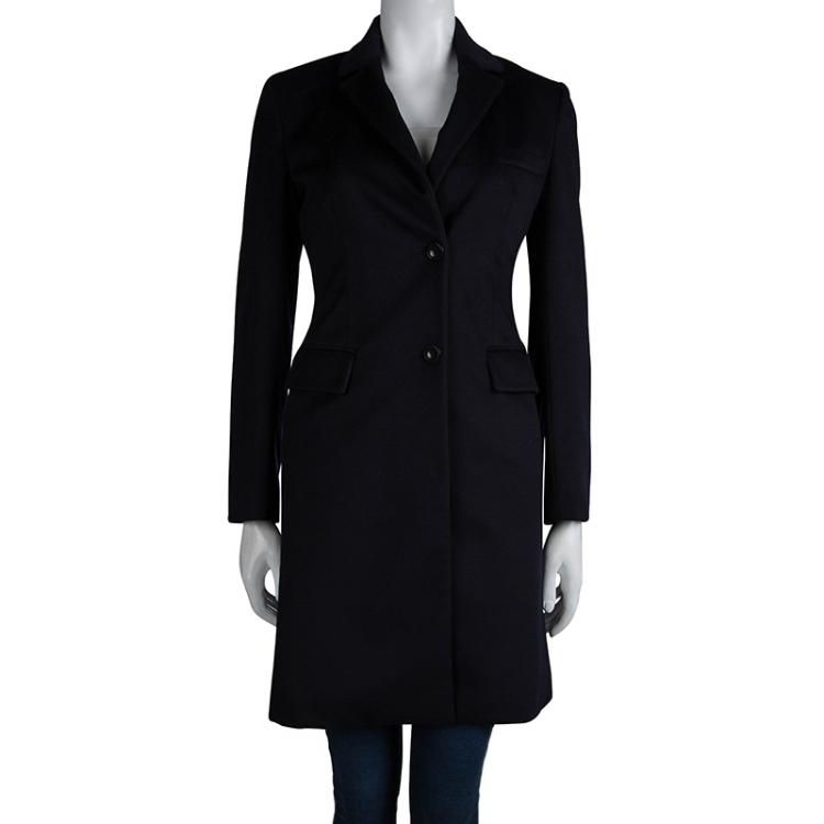 Pre Owned Loro Piana Navy Blue Cashmere Storm System Overcoat S