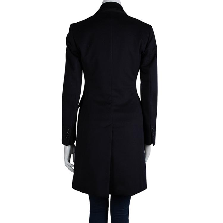 Pre Owned Loro Piana Navy Blue Cashmere Storm System Overcoat S