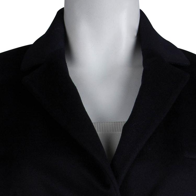 Pre Owned Loro Piana Navy Blue Cashmere Storm System Overcoat S