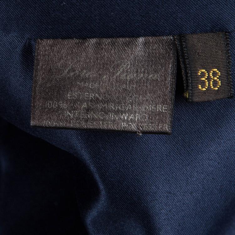 Pre Owned Loro Piana Navy Blue Cashmere Storm System Overcoat S