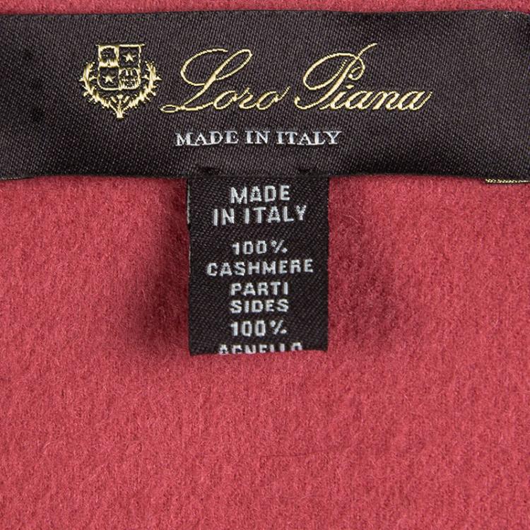 Pre Owned Loro Piana Red Cashmere Belted Coat M