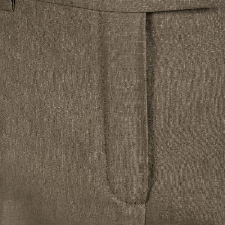 Pre Owned Loro Piana Brown Linen Straight Fit Trousers M