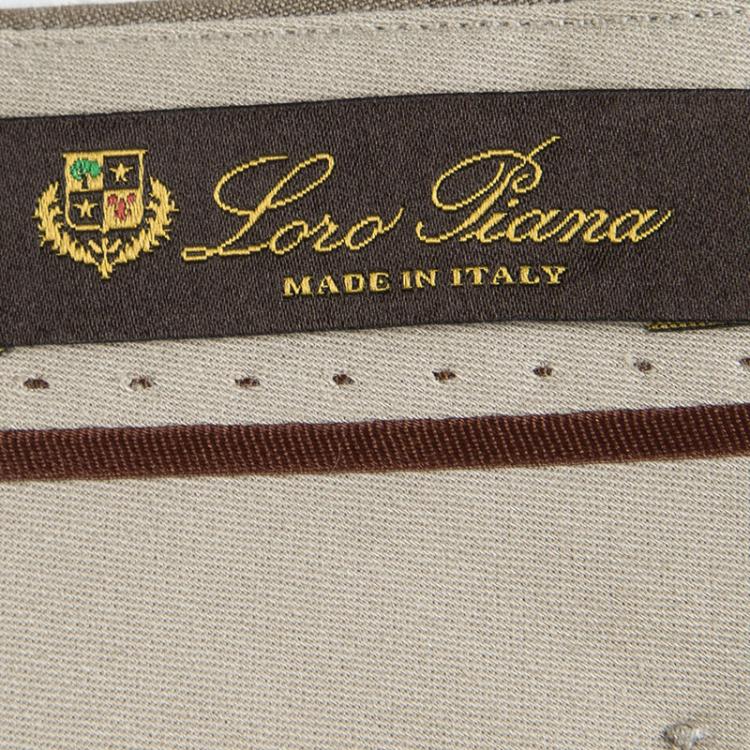 Pre Owned Loro Piana Brown Linen Straight Fit Trousers M