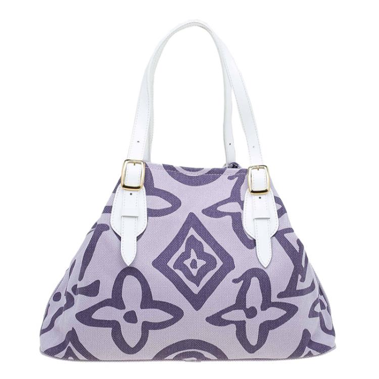 Pre Owned Louis Vuitton Purple Limited Edition Tahitienne Cabas PM Bag 
