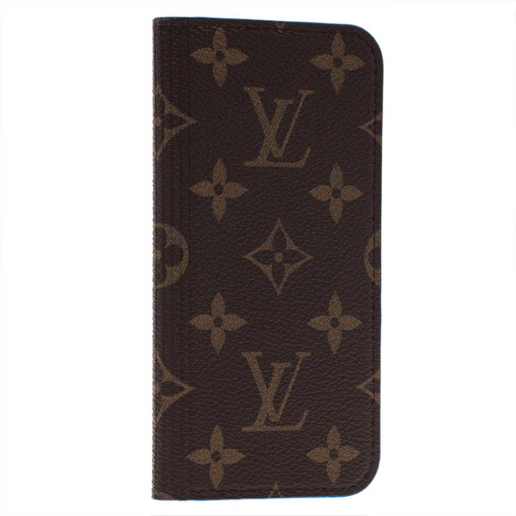 Louis Vuitton Brown Monogram Canvas Folio Case iPhone X Louis Vuitton