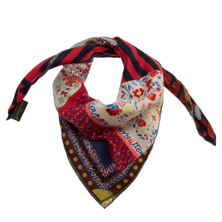 Printed Silk Square Scarves by Louis Vuitton, PRADA, Dior, and
