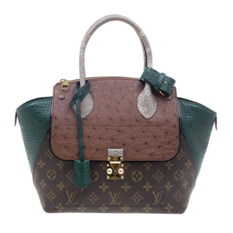 LOUIS VUITTON Limited Edition - Turquoise Exotic Ostrich Suede Monogram  Logo Bag