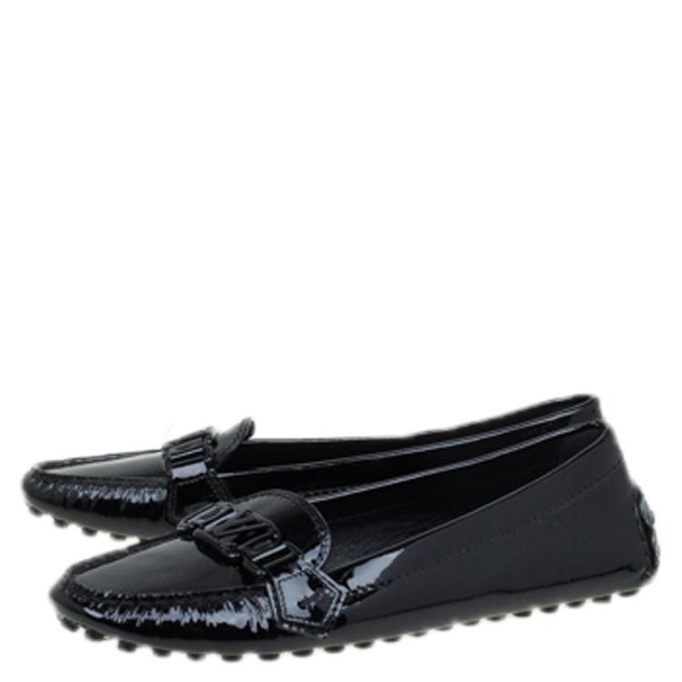 Pre Owned Louis Vuitton Black Patent Leather Oxford Loafers Size 39
