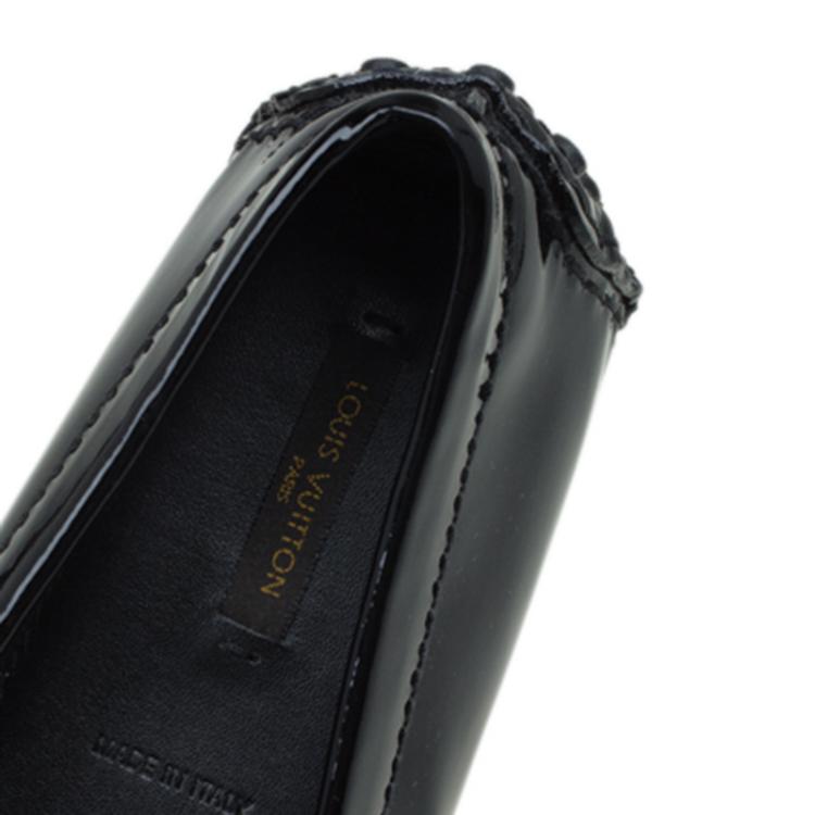 Pre Owned Louis Vuitton Black Patent Leather Oxford Loafers Size 39