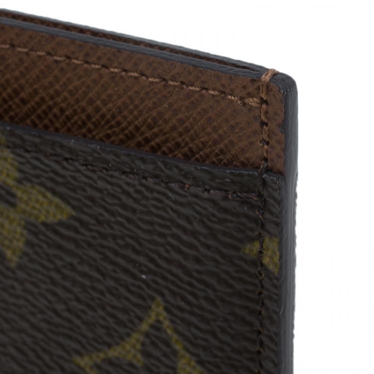 Pre Owned Louis Vuitton Brown Monogram Canvas Card Holder