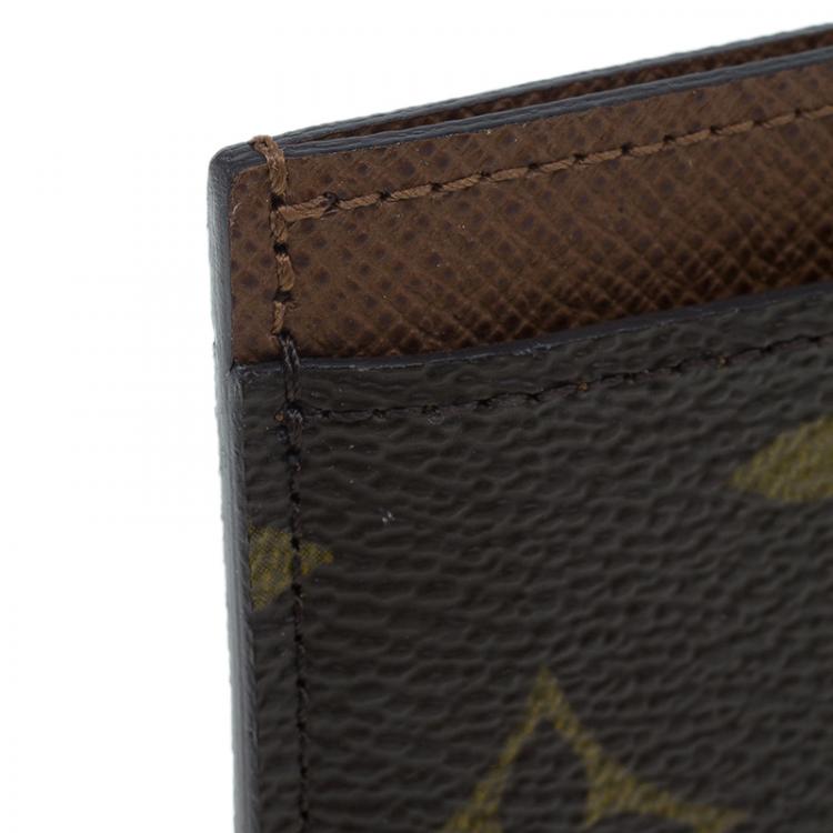 Pre Owned Louis Vuitton Brown Monogram Canvas Card Holder