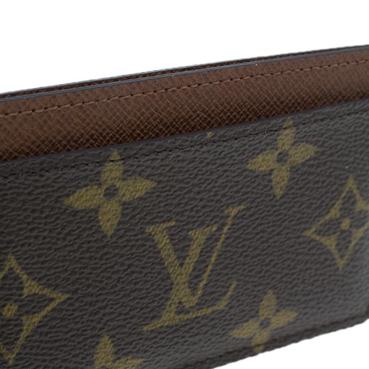 Pre Owned Louis Vuitton Brown Monogram Canvas Card Holder