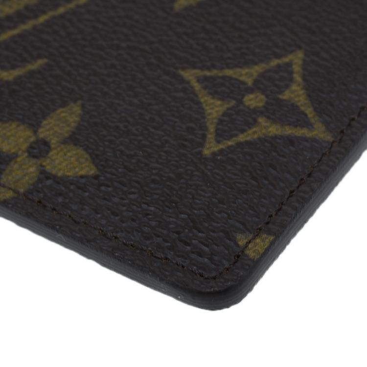 Pre Owned Louis Vuitton Brown Monogram Canvas Card Holder