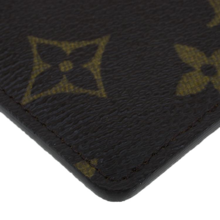 Pre Owned Louis Vuitton Brown Monogram Canvas Card Holder