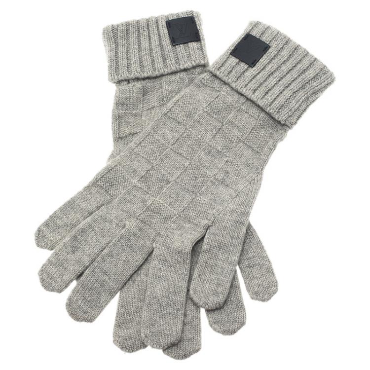 Louis Vuitton Grey Cashmere Helsinki Gloves Louis Vuitton