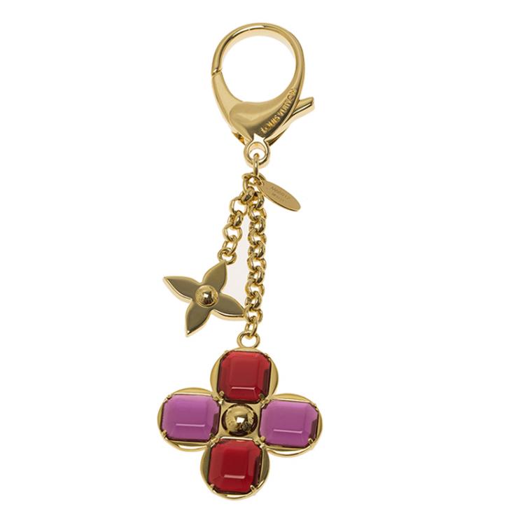 Louis Vuitton Gold Tone Chain Bee Fleur Bag Charm/Key Ring Louis Vuitton