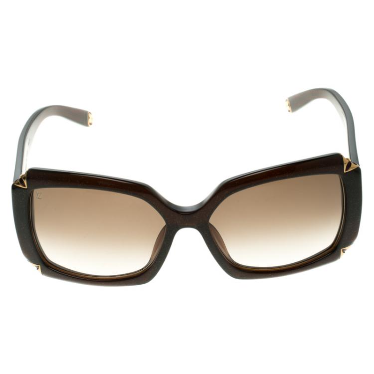 Louis Vuitton Dark Brown Z0366W Hortensia Square Sunglasses Louis