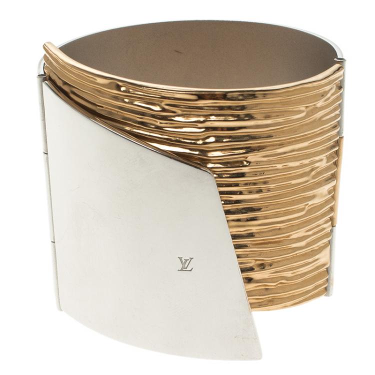 Louis Vuitton Two-Tone Metal Cuff Silver/Gold