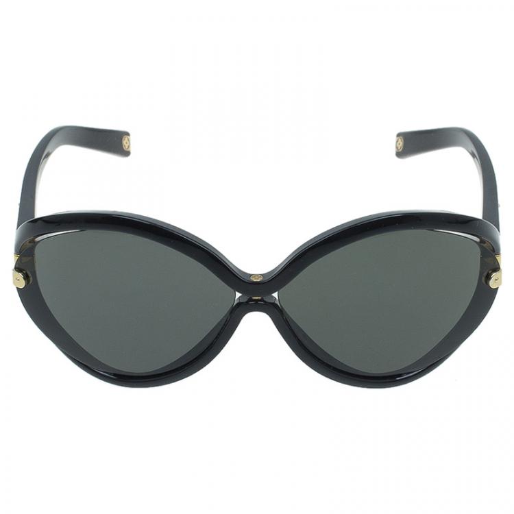 Original Louis Vuitton Women Z0417W Daphne Sunglasses Black Gold