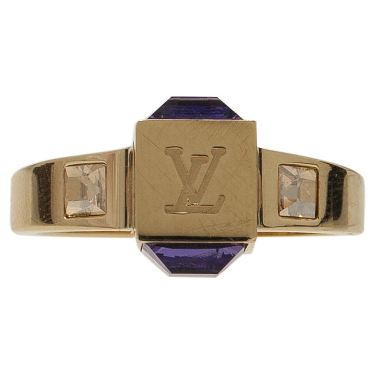 Louis Vuitton Gamble Gold Tone Ring Size 54 Louis Vuitton