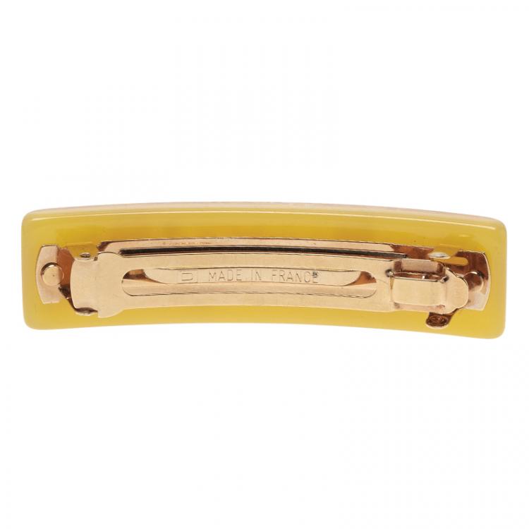 Pre Owned Louis Vuitton Inclusion Yellow Resin Hairclip