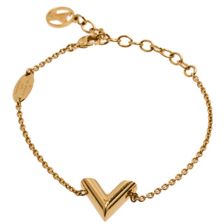 Louis Vuitton Essential V Gold Tone Bracelet Louis Vuitton