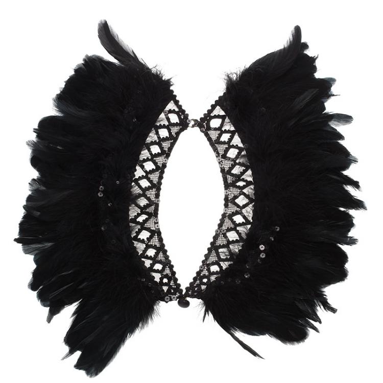 Louis Vuitton Black Sequins and Feathers Collar Necklace Louis Vuitton |  The Luxury Closet