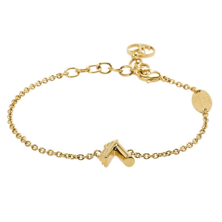 Louis Vuitton LV & Me Letter V Gold Tone Bracelet Louis Vuitton