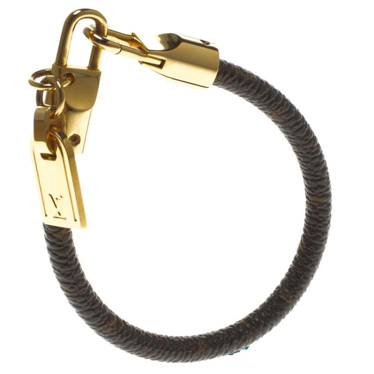 Repurposed Vuitton LV Monogram Carabiner Clasp Bracelet