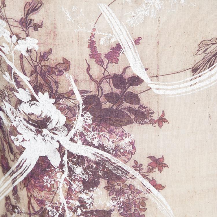 Pre Owned Louis Vuitton Beige Floral Printed Double Layer Sleeveless Top S