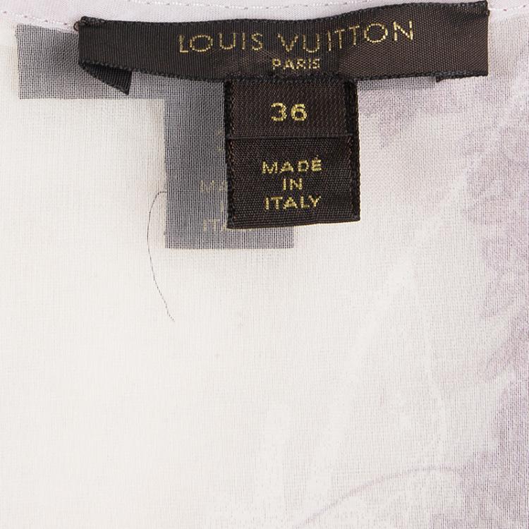 Pre Owned Louis Vuitton Beige Floral Printed Double Layer Sleeveless Top S