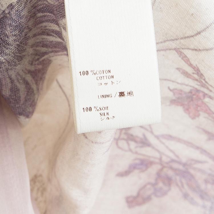 Pre Owned Louis Vuitton Beige Floral Printed Double Layer Sleeveless Top S