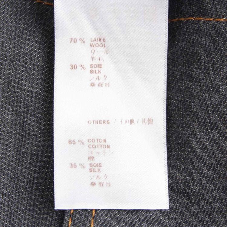 Pre Owned Louis Vuitton Grey Denim Long Sleeve Knit Dress XS