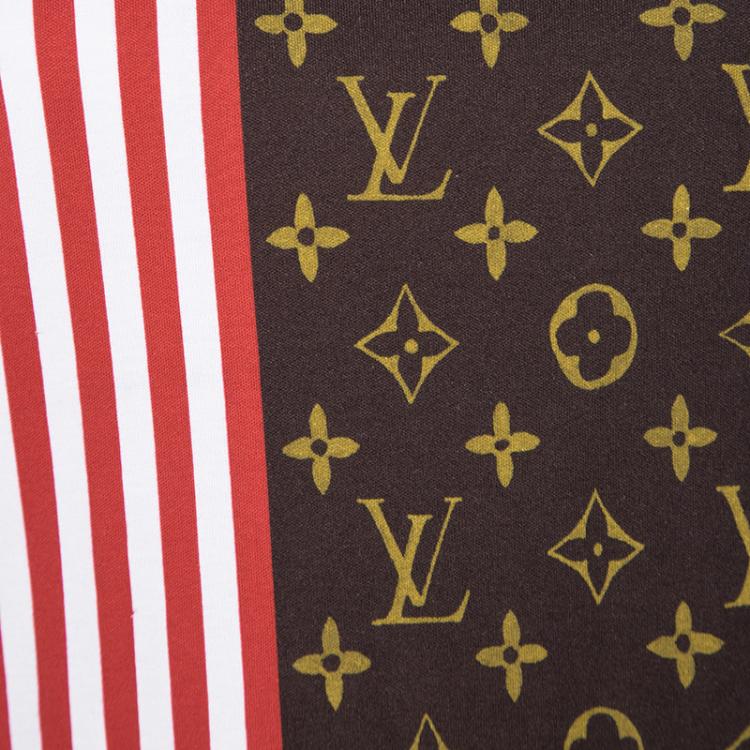 Pre Owned Louis Vuitton Monogram Printed and Striped Sleeveless Top XS