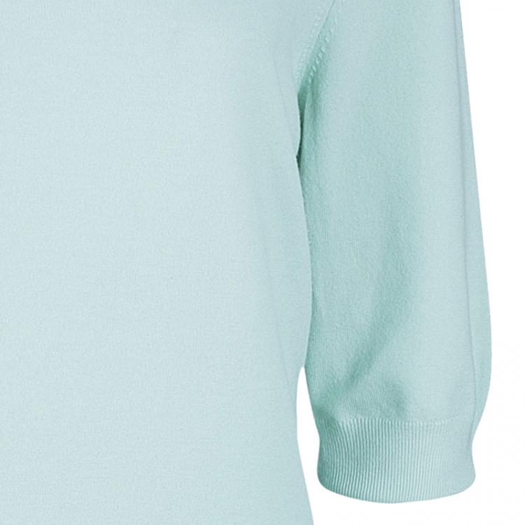 Pre Owned Louis Vuitton Turquoise Short Sleeve Sweater  M