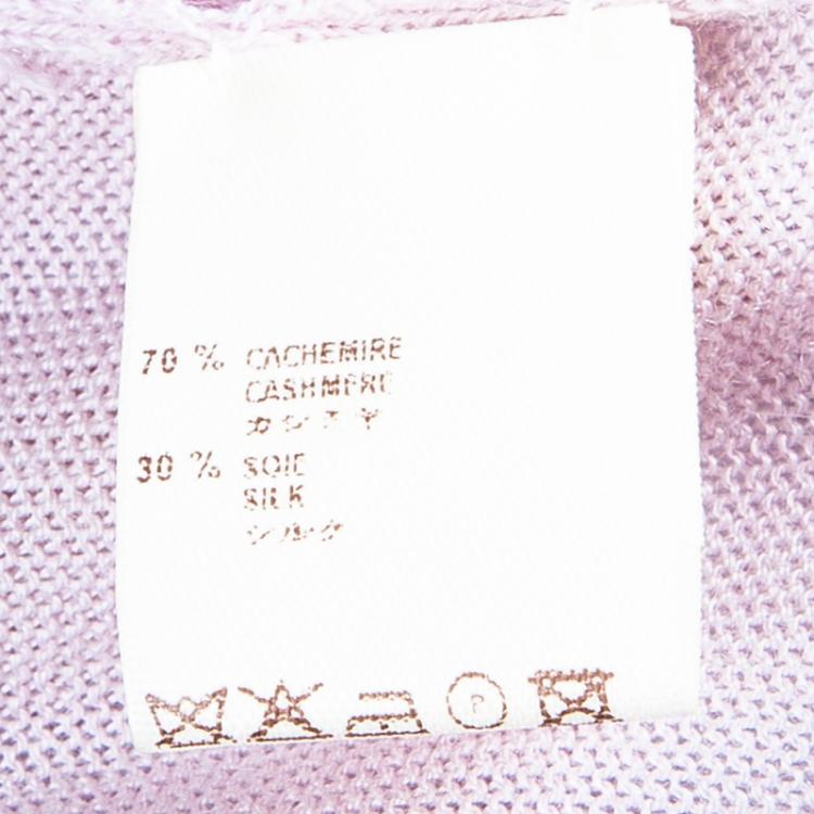 Pre Owned Louis Vuitton Embellished Pink Short Sleeve Sweater S
