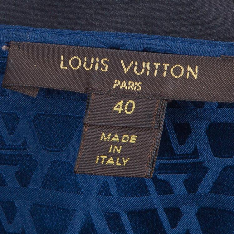 Pre Owned Louis Vuitton Blue Monogram Printed Top M