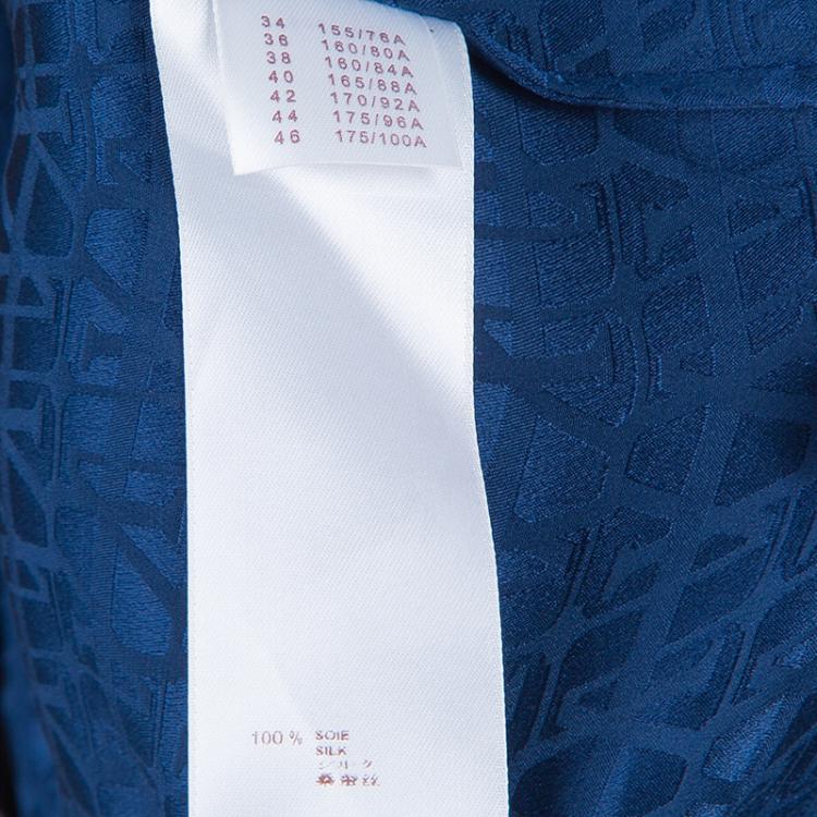 Pre Owned Louis Vuitton Blue Monogram Printed Top M