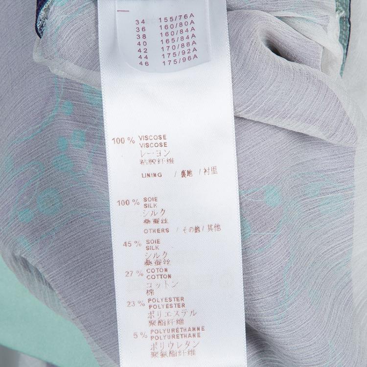 Pre Owned Louis Vuitton Mint Green Embroidered Scalloped Hem Sleeveless Dress M