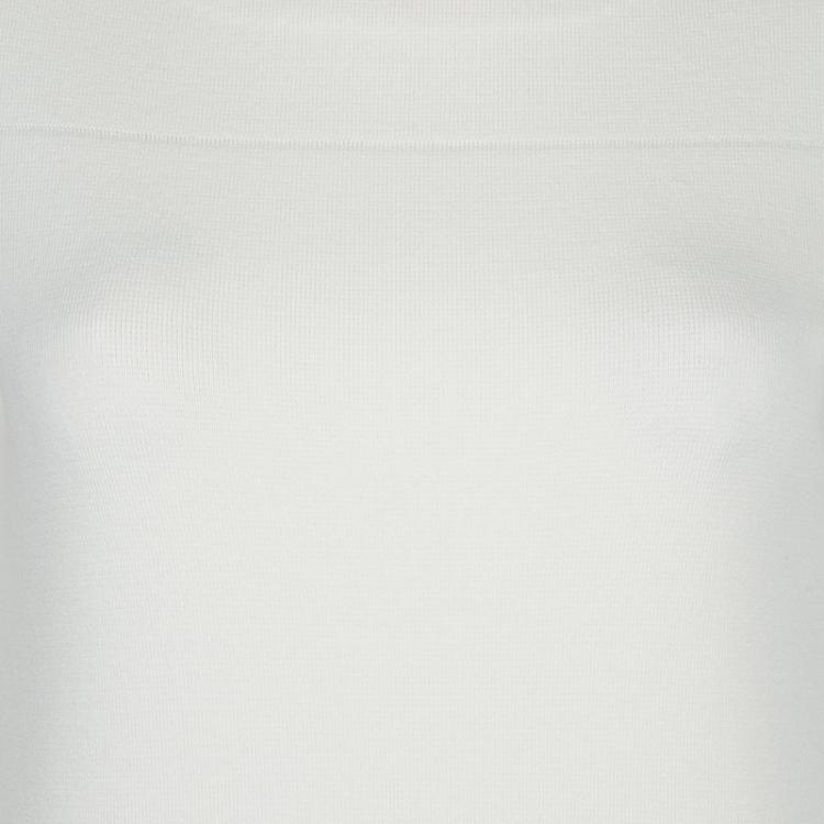 Pre Owned Louis Vuitton White Eyelet Patch Sweater S