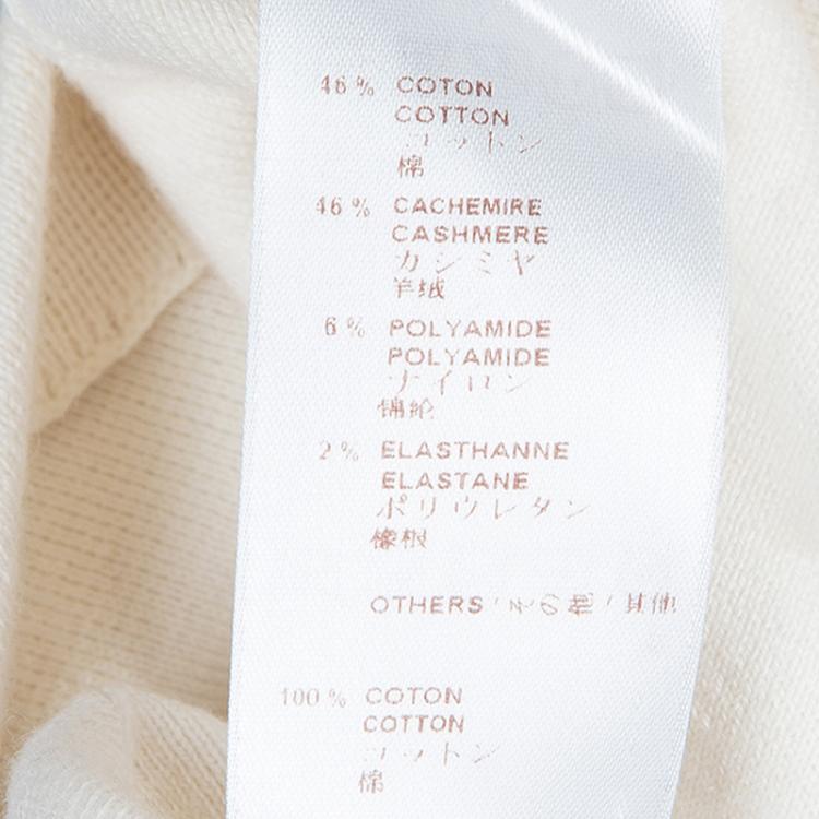 Pre Owned Louis Vuitton White Eyelet Patch Sweater S