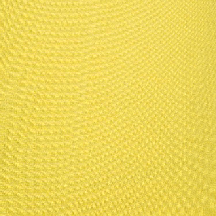 Pre Owned Louis Vuitton Yellow and White Shoulder Zip Detail Sweater M