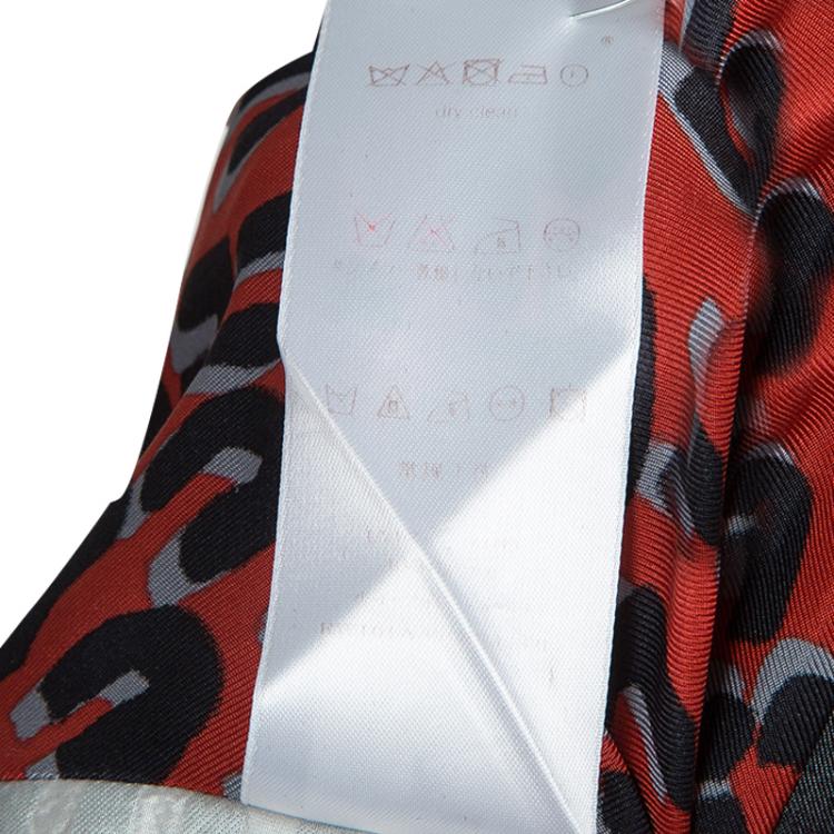 Pre Owned Louis Vuitton Multicolor Print Paneled Short Sleeve Silk Top S