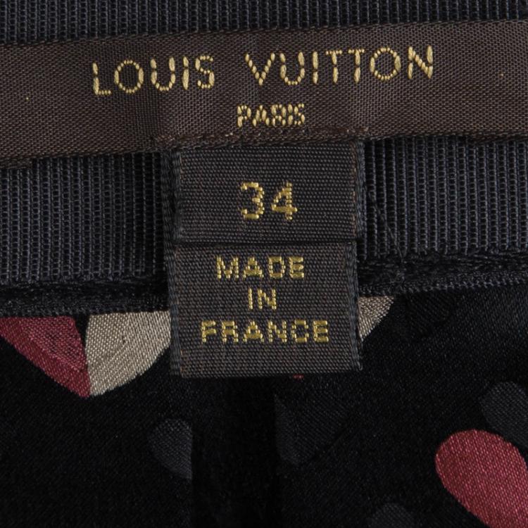 Pre Owned Louis Vuitton Multicolor Heart Printed Silk Pleated Mini Skirt S